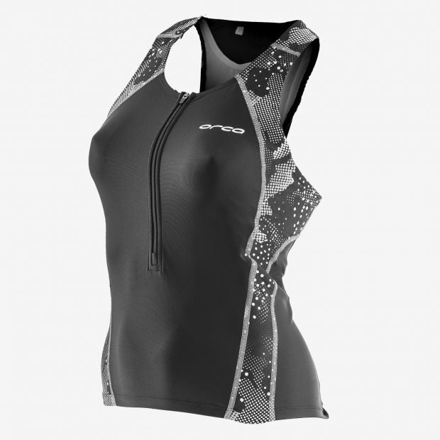 WOMENS CORE SUPPORT SINGLET BK-WH - Fluidlines