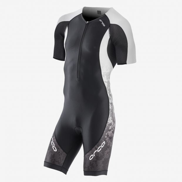 MENS CORE SHORT SLEEVE RACE SUIT BK-WH - Fluidlines