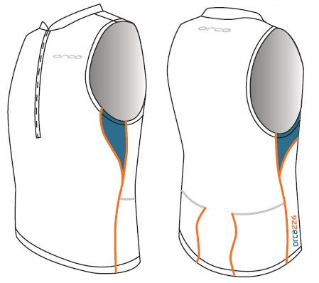 MENS 226 Tri Singlet WHCB - Fluidlines