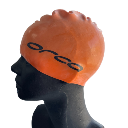 SILICONE SWIM CAP ORANGE ORCA