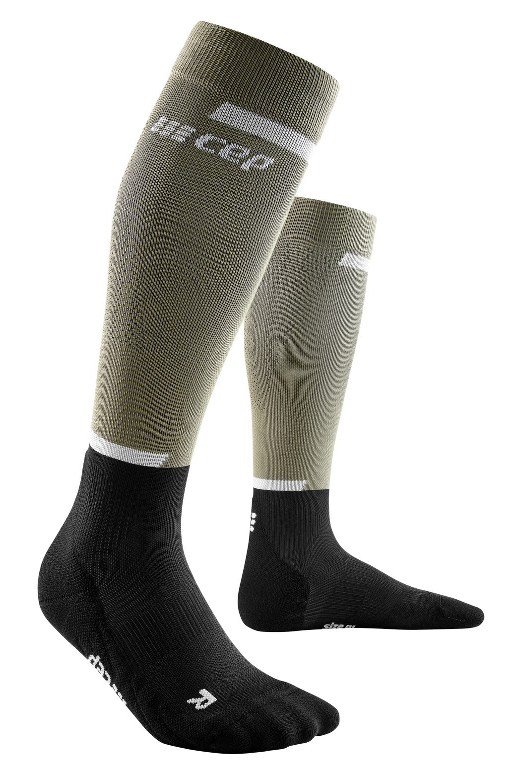 CEP Run Sock Tall 4.0 Olive/Black Men