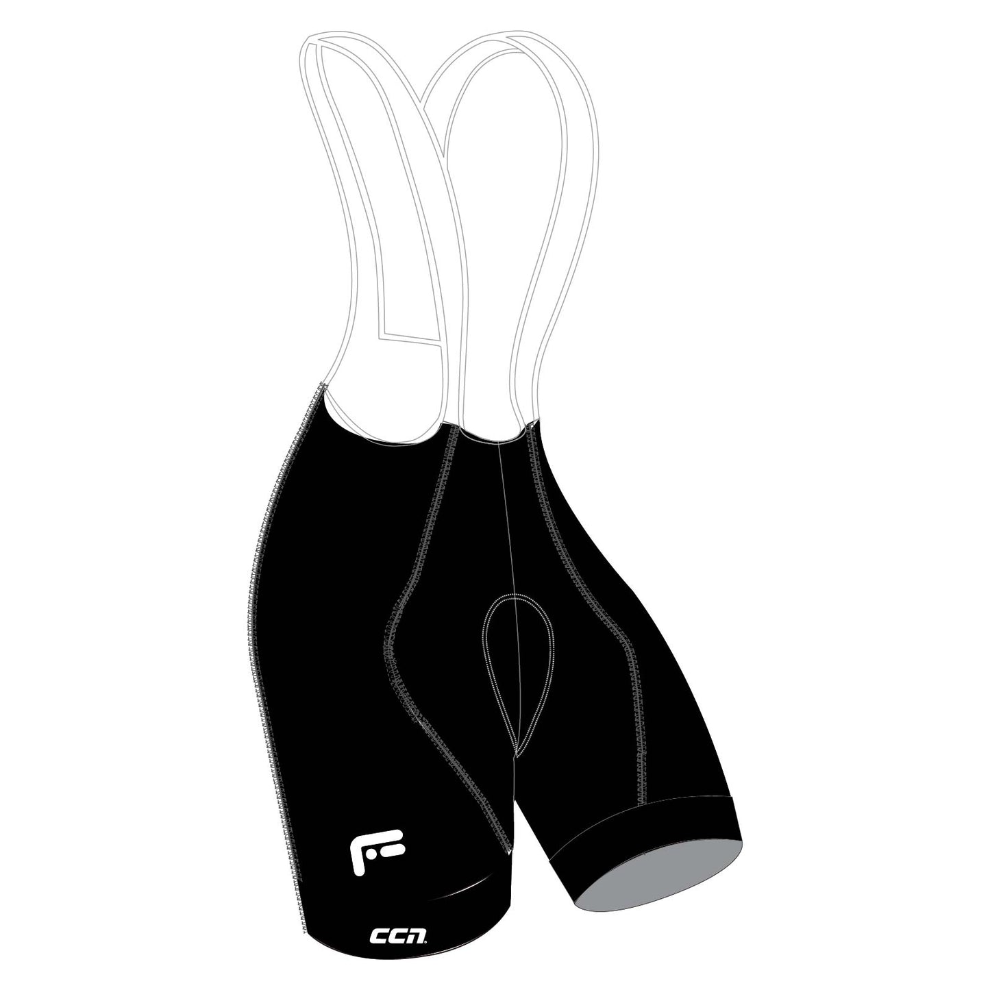 MENS TOUR BIB SHORT BLACK/WHITE