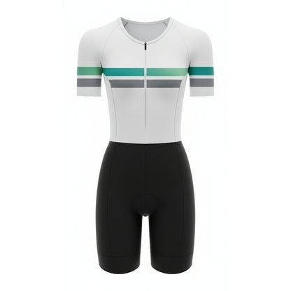 Womens Komsa Swift Tri Suit Short Sleeve White/Green