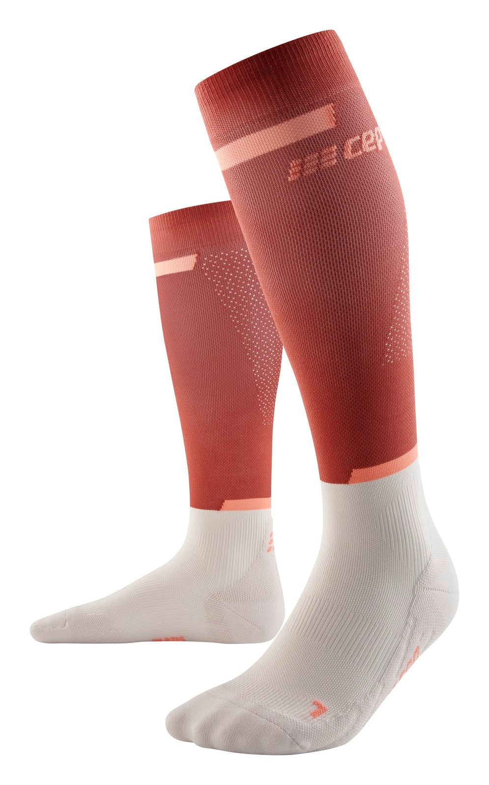 CEP Run Sock Tall 4.0 Red/Off White Women