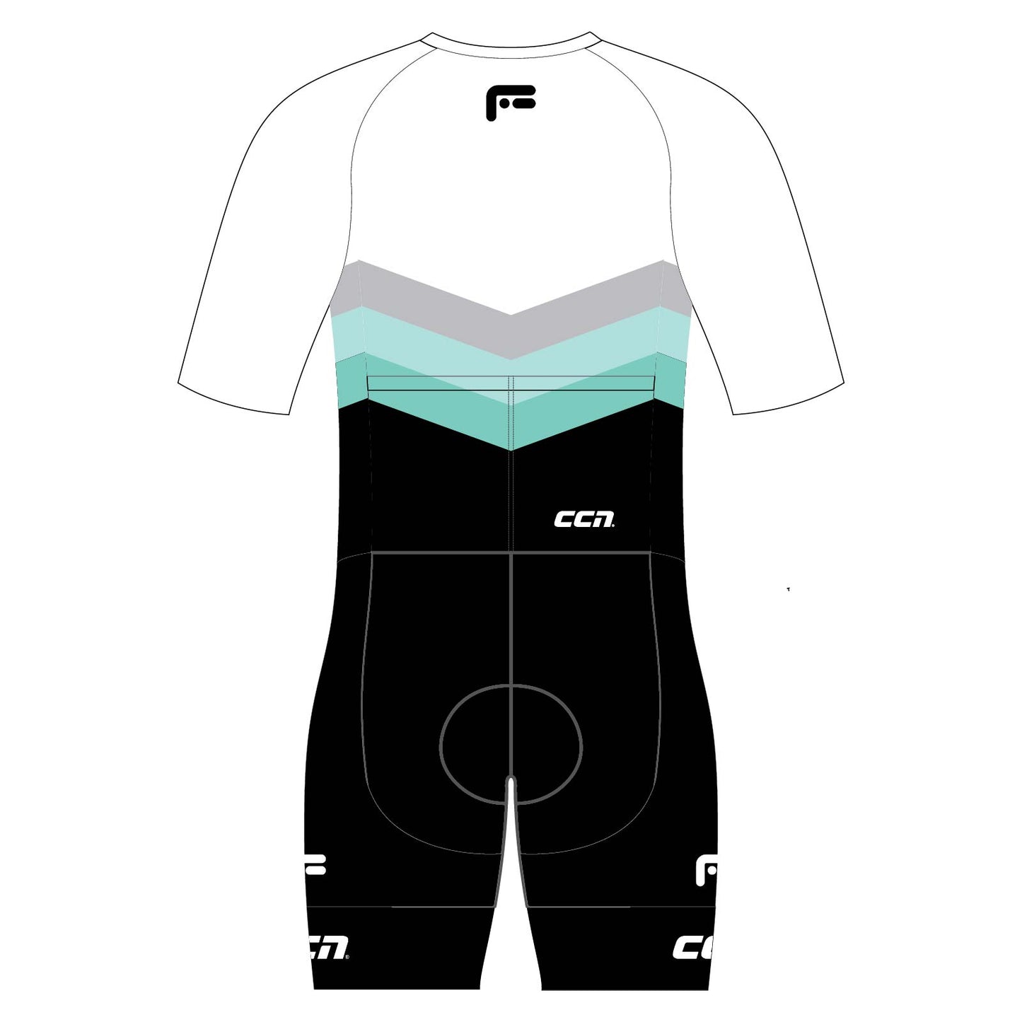 Mens Komsa Swift Tri Suit Short Sleeve White/Green