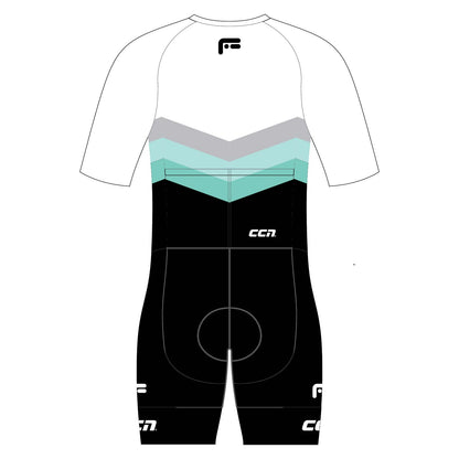 Womens Komsa Swift Tri Suit Short Sleeve White/Green