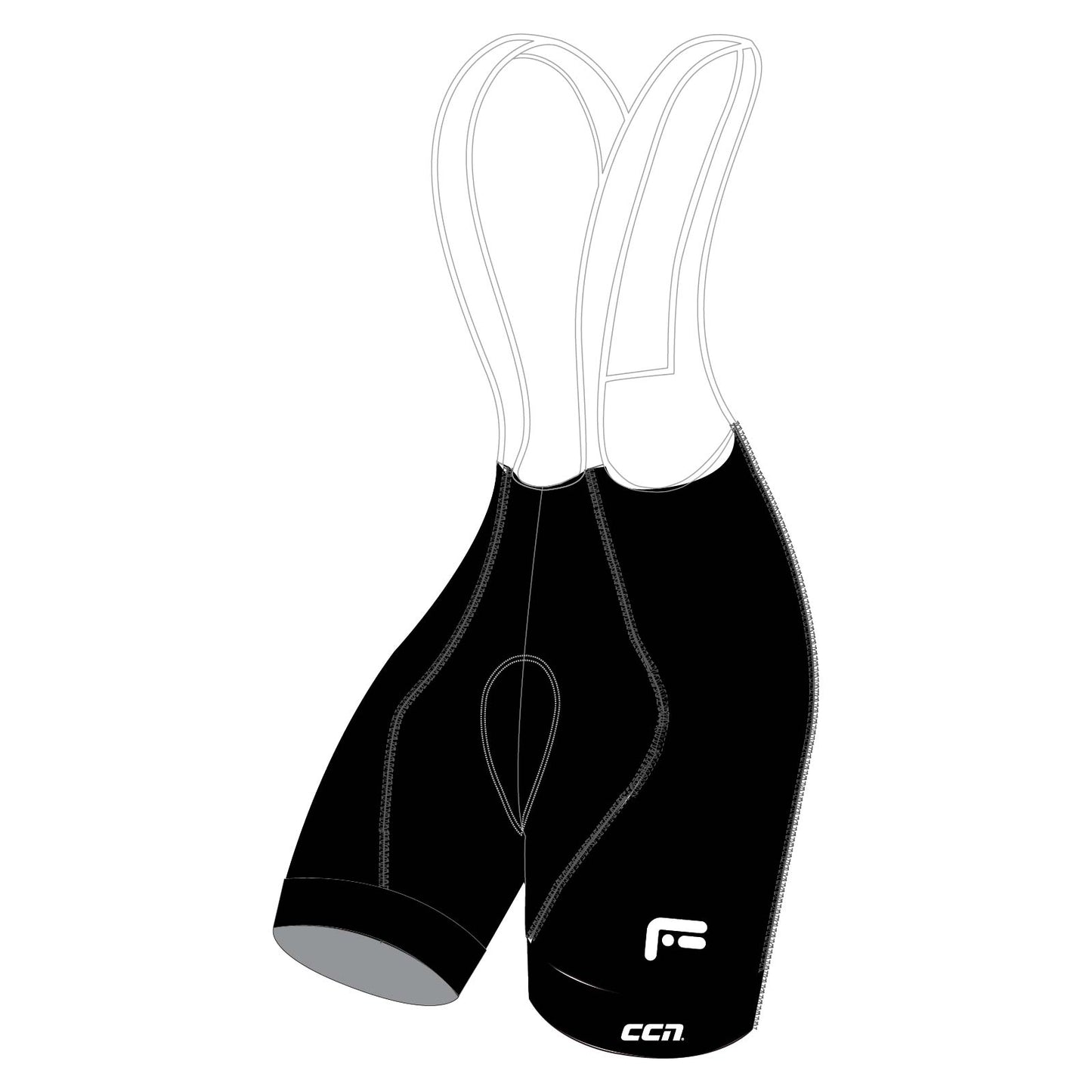 MENS TOUR BIB SHORT BLACK/WHITE