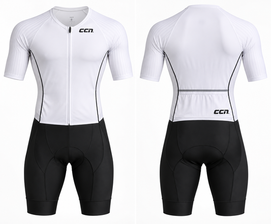 Mens Komsa Swift Tri Suit Short Sleeve Black/White