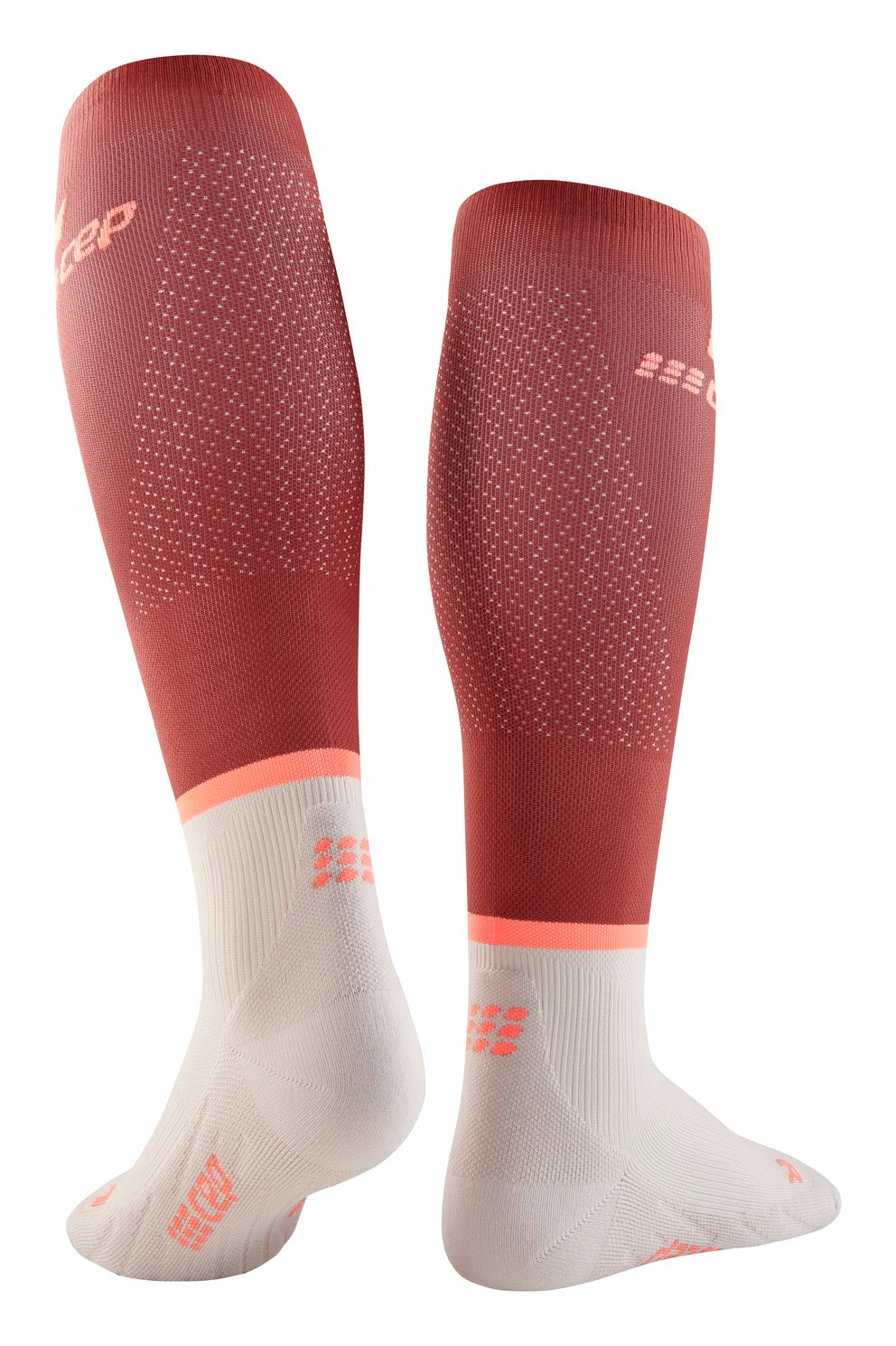 CEP Run Sock Tall 4.0 Red/Off White Women