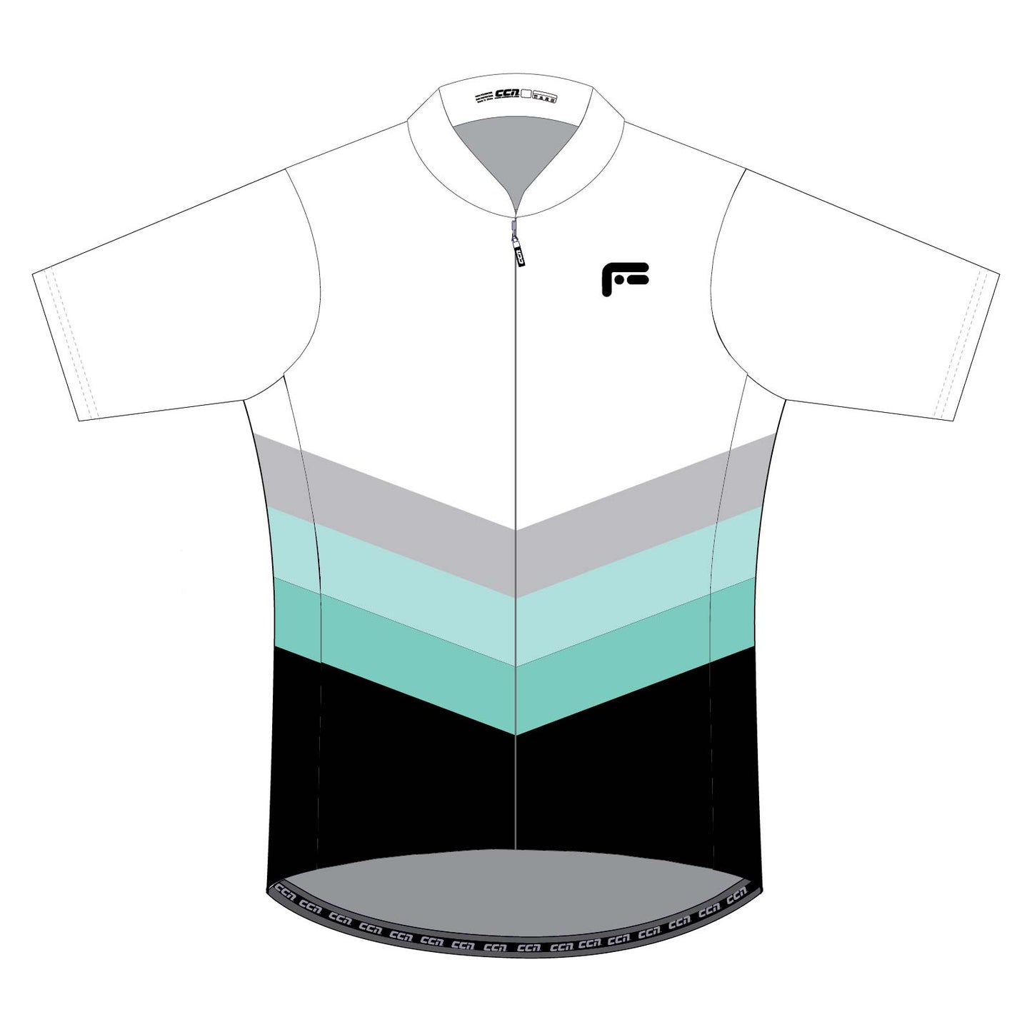 WOMENS TOUR JERSEY WHITE/GREEN