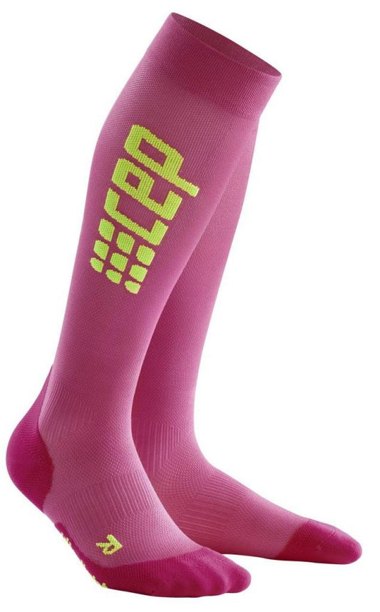 CEP Pro+ Run Ultralight Sock Electric Pink/Green Woman